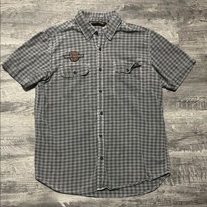 Harley-Davidson Black and White Plaid Men's Shirt